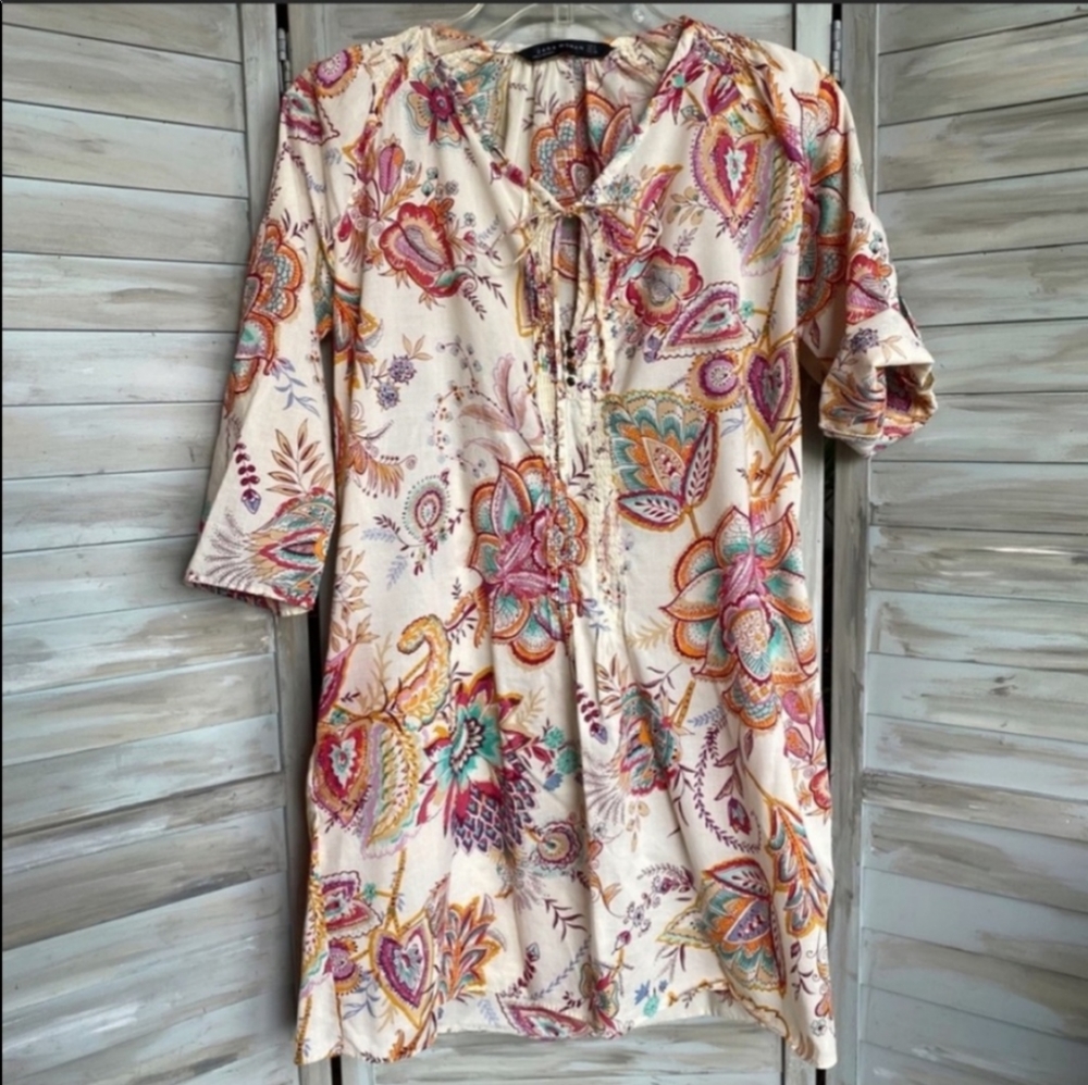 Zara Woman Floral Paisley Tunic